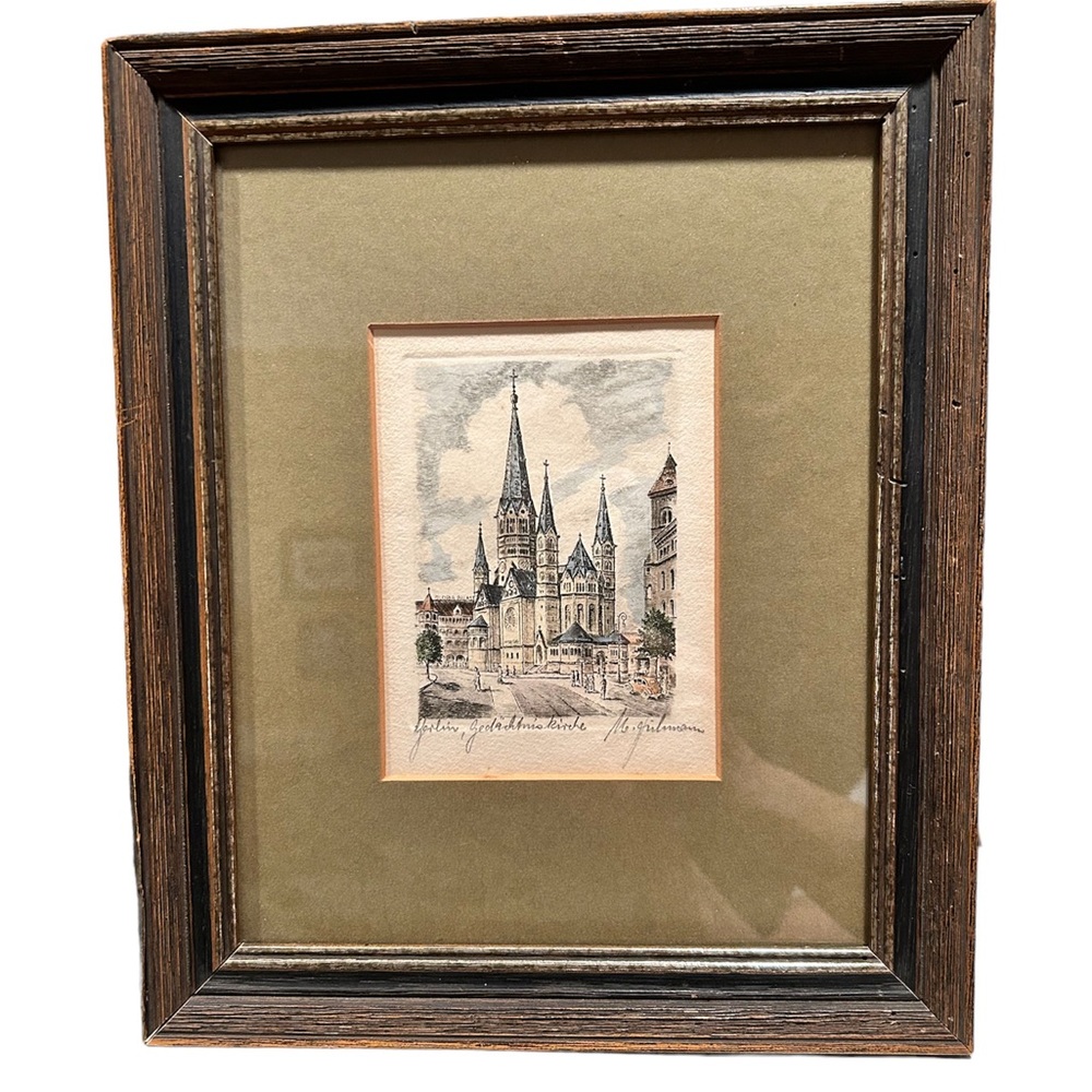 Original signed ink & watercolor